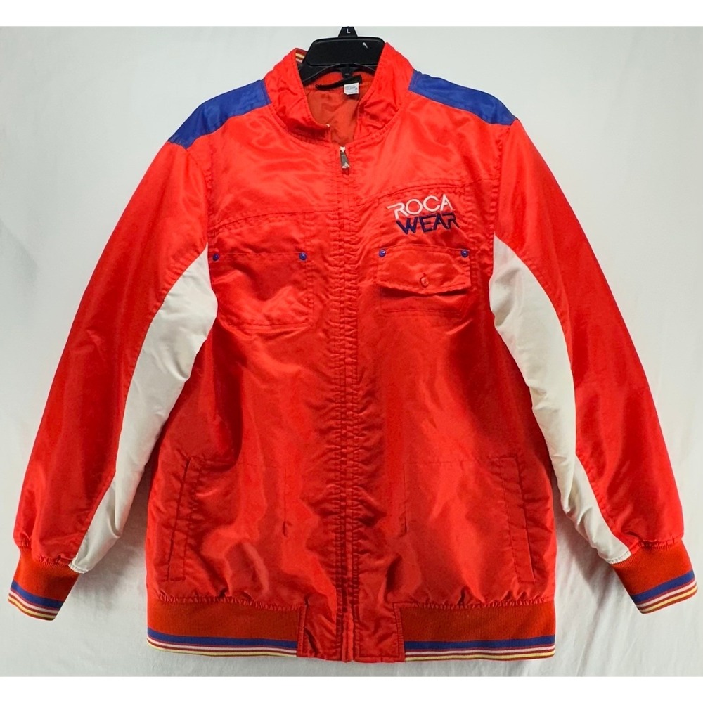 Rocawear Boys XL 18-20 Red Colorblock Bomber Jacket Full Zip  Jacket